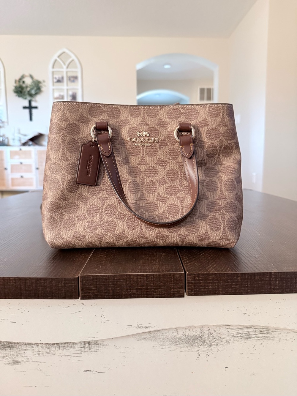 Coach Brown Signature Station Carryall